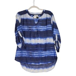 Chico's Navy and White Striped Blouse